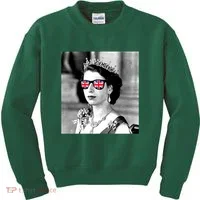 RIP Queen Elizabeth British Flag Sunglasses Kids Sweatshirt thumb 0