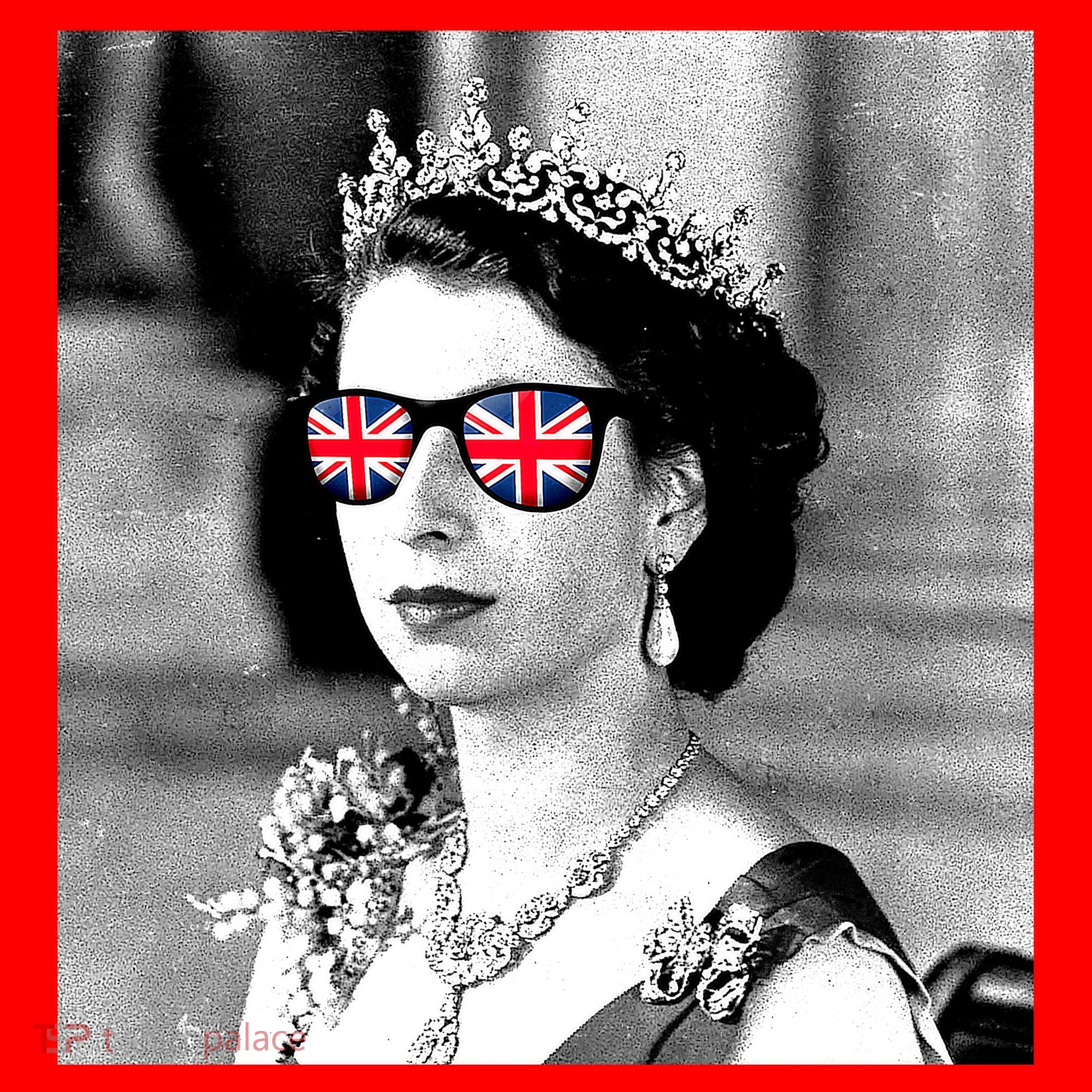 RIP Queen Elizabeth British Flag Sunglasses Santa Hat