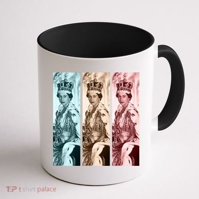 RIP Queen Elizabeth Vintage Retro Color Block Pop Art Coffee Mug back