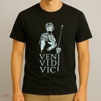 Roman Quotes Julius Caesar Figure Veni Vidi Vici T-Shirt thumb 3