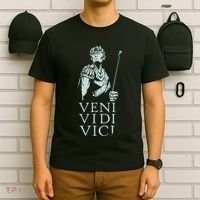 Roman Quotes Julius Caesar Figure Veni Vidi Vici T-Shirt thumb 6