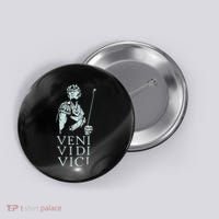 Roman Quotes Julius Caesar Figure Veni Vidi Vici Button thumb 0