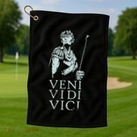 Roman Quotes Julius Caesar Figure Veni Vidi Vici Golf Towel thumb 1
