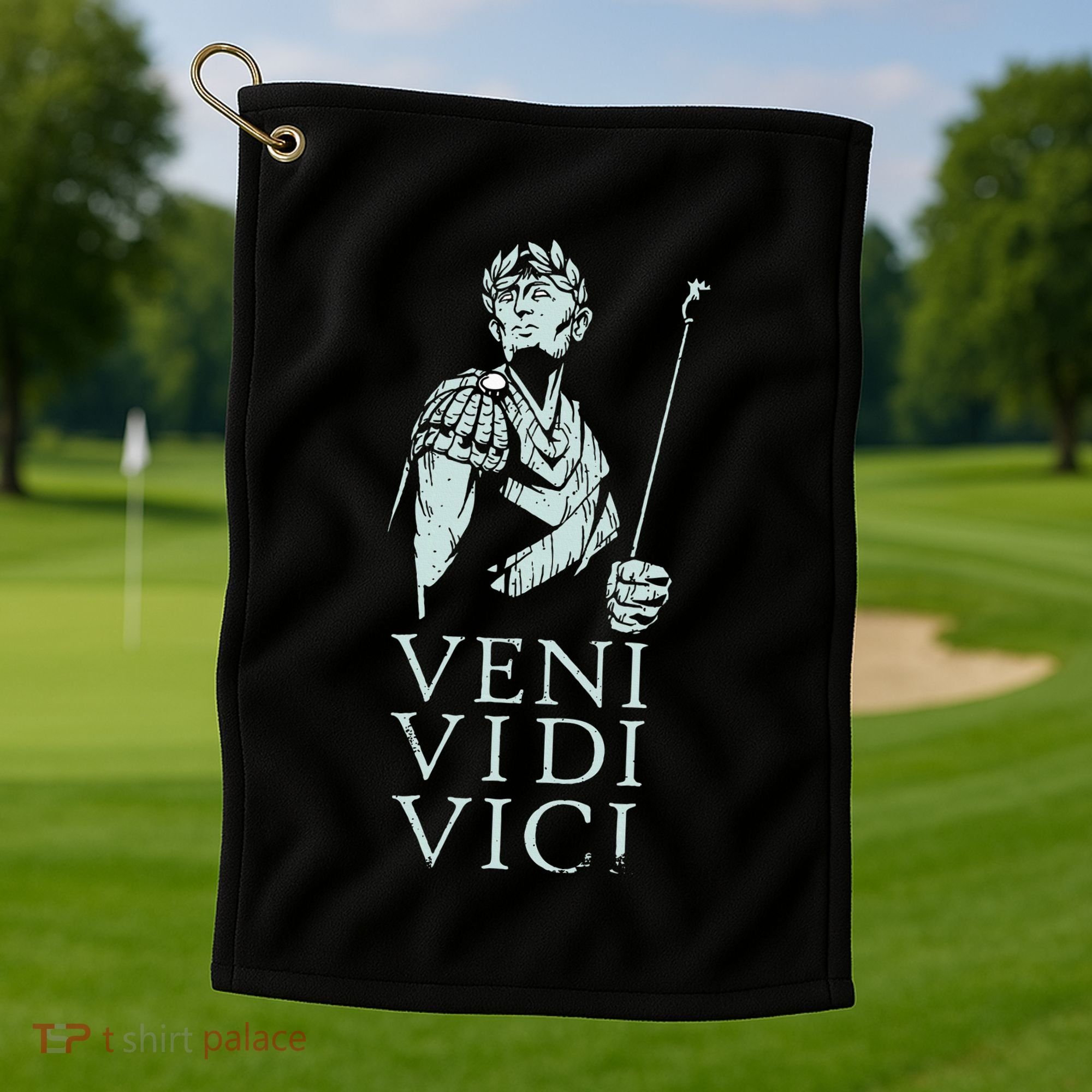 Roman Quotes Julius Caesar Figure Veni Vidi Vici Golf Towel