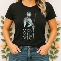 Roman Quotes Julius Caesar Figure Veni Vidi Vici Women's T-Shirt thumb 2