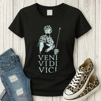 Roman Quotes Julius Caesar Figure Veni Vidi Vici Women's T-Shirt thumb 3