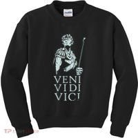 Roman Quotes Julius Caesar Figure Veni Vidi Vici Kids Sweatshirt thumb 0