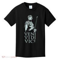Roman Quotes Julius Caesar Figure Veni Vidi Vici Kids T-Shirt thumb 0