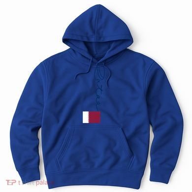 Retro Qatar Patriotic Vintage Pole Flag Gift Hoodie