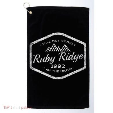 Ruby Ridge 1992. I Will Not Comply. Premium Golf Towel