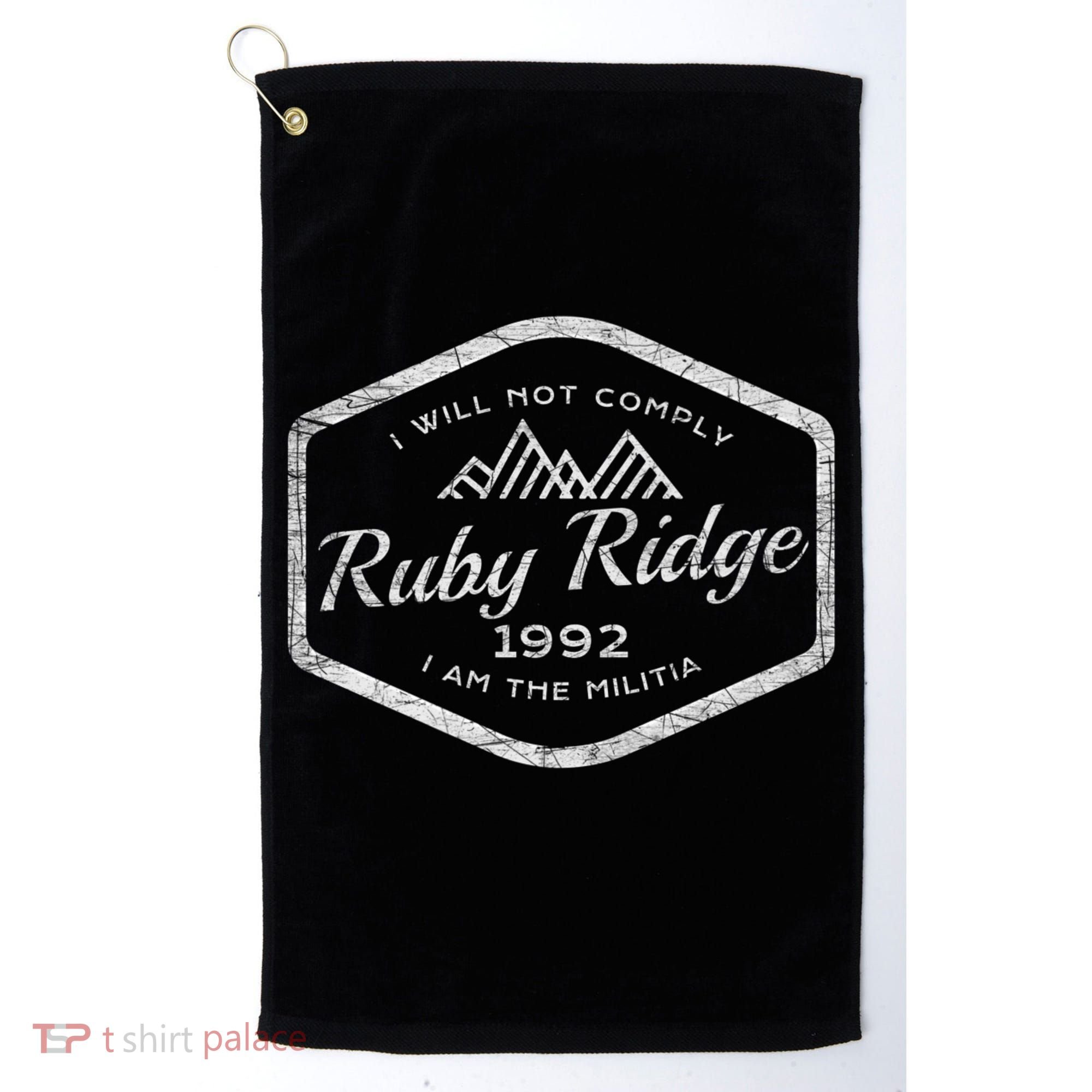 Ruby Ridge 1992. I Will Not Comply. Premium Golf Towel