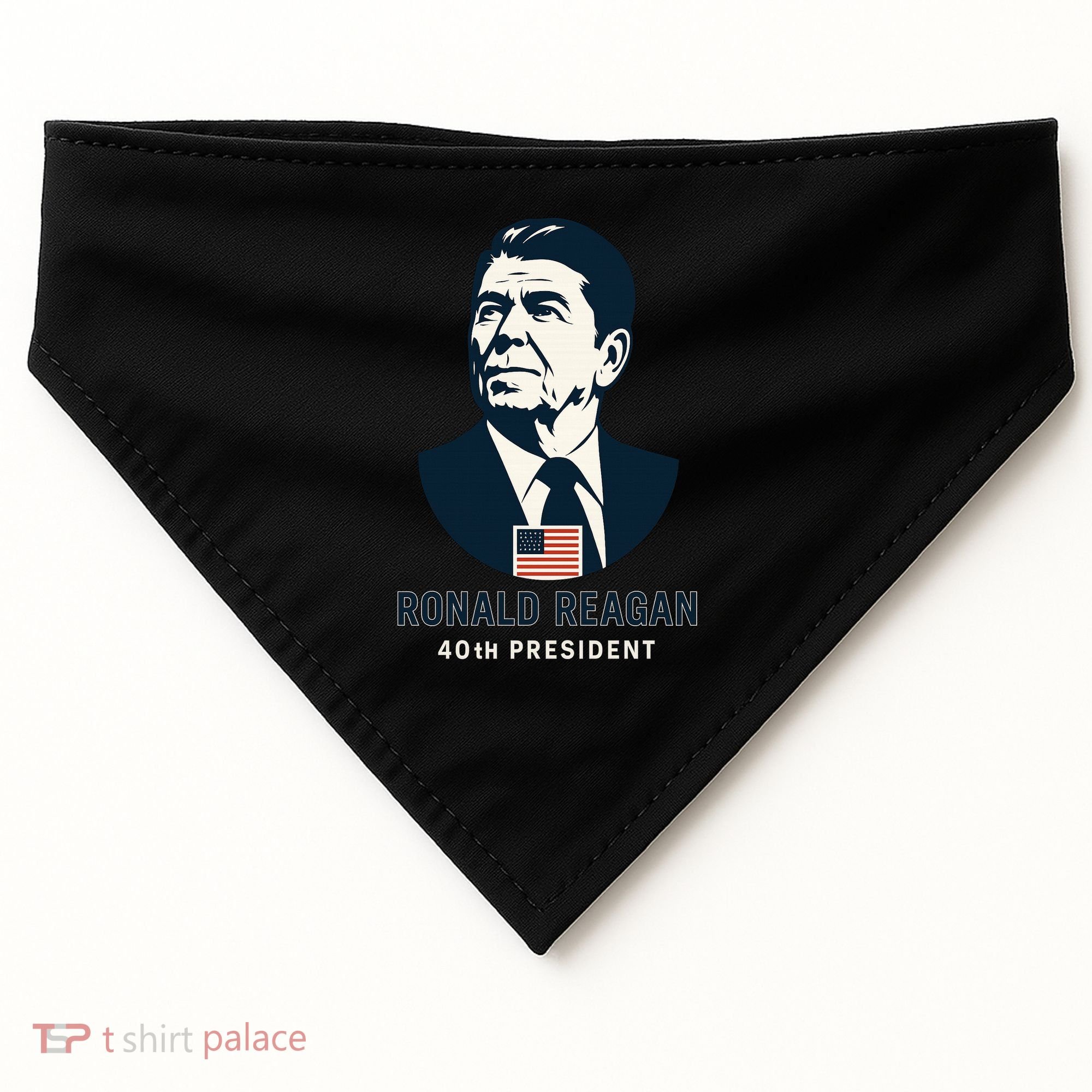 Ronald Reagan 40th President Minimalistic USA-Made Doggie Bandana