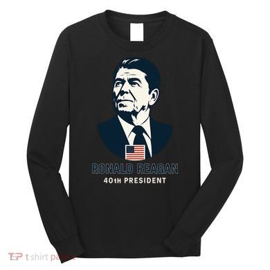 Ronald Reagan 40th President Minimalistic Long Sleeve Shirt