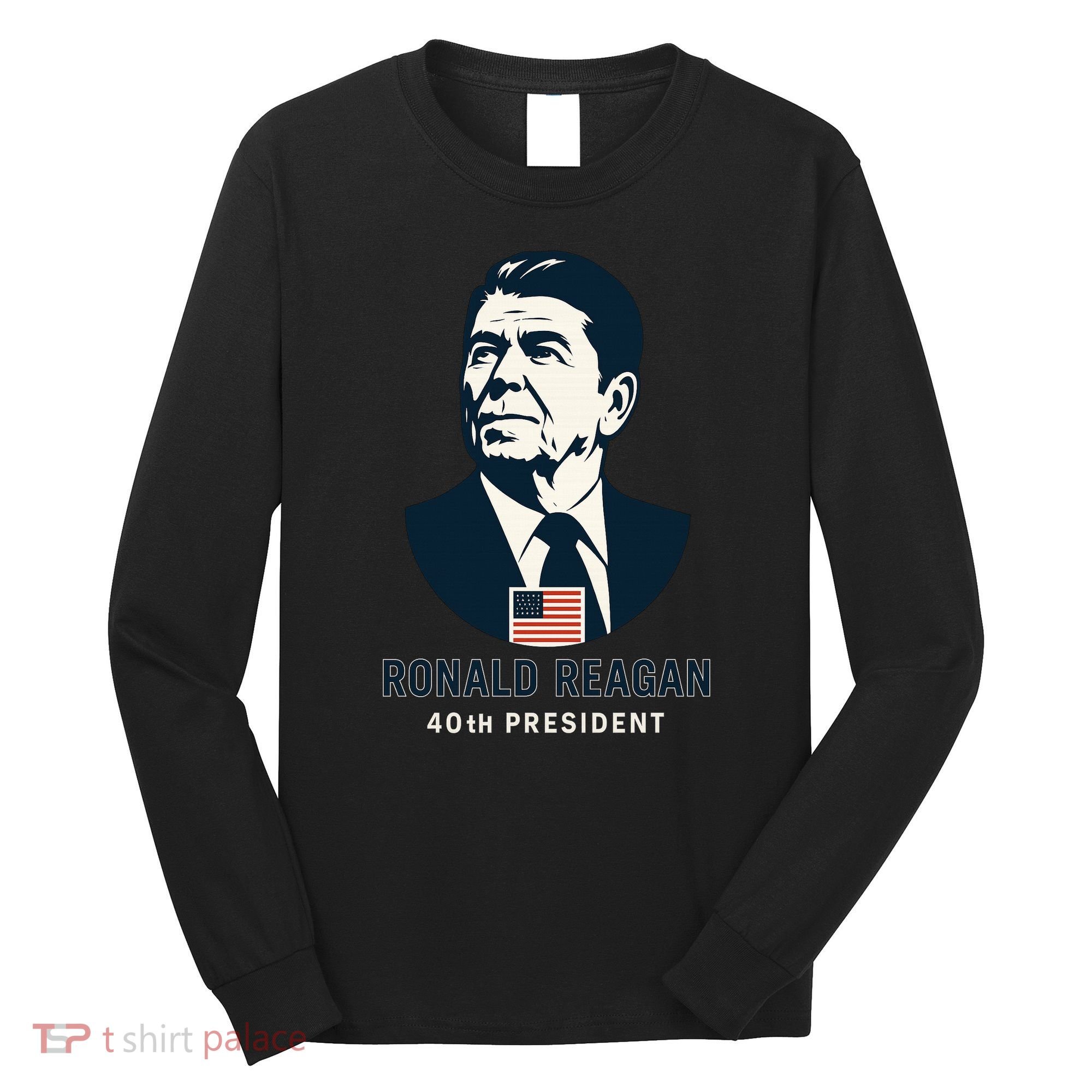 Ronald Reagan 40th President Minimalistic Long Sleeve Shirt