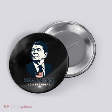 Ronald Reagan 40th President Minimalistic Button