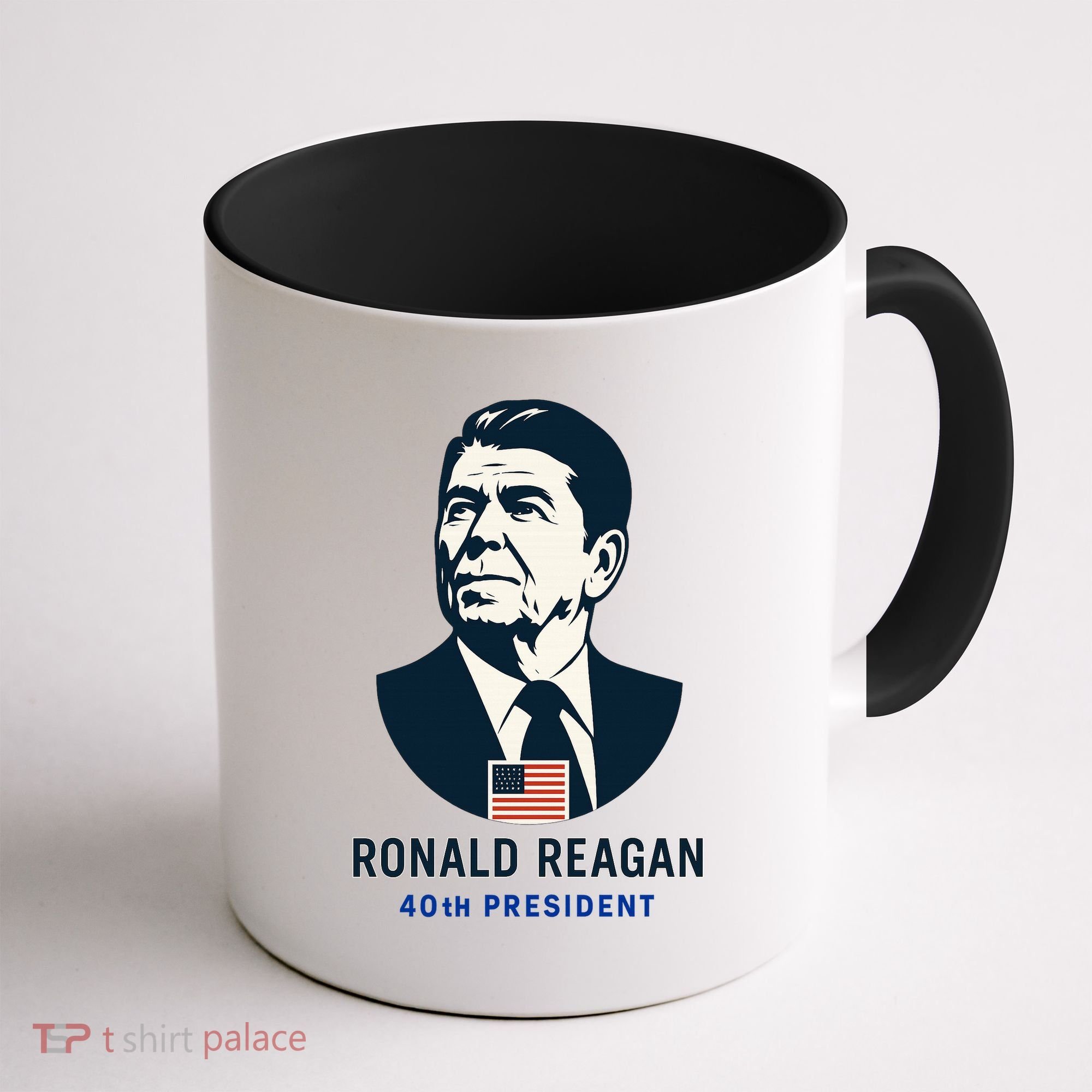 Ronald Reagan 40th President Minimalistic Coffee Mug