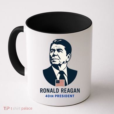 Ronald Reagan 40th President Minimalistic Coffee Mug