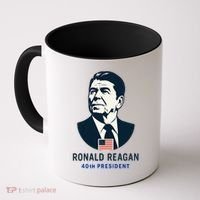 Ronald Reagan 40th President Minimalistic Coffee Mug thumb 0