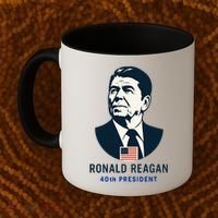 Ronald Reagan 40th President Minimalistic Coffee Mug thumb 2