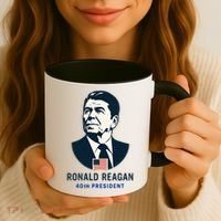 Ronald Reagan 40th President Minimalistic Coffee Mug thumb 3