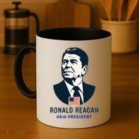 Ronald Reagan 40th President Minimalistic Coffee Mug thumb 4
