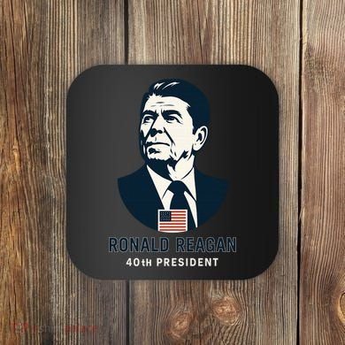 Ronald Reagan 40th President Minimalistic Coaster
