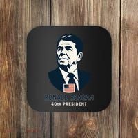 Ronald Reagan 40th President Minimalistic Coaster thumb 0