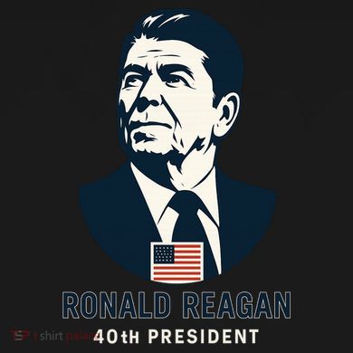 Ronald Reagan 40th President Minimalistic Drawstring Bag