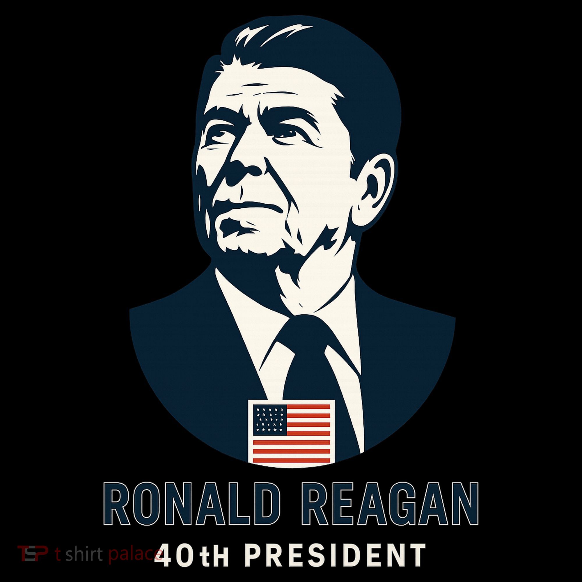Ronald Reagan 40th President Minimalistic Drawstring Bag