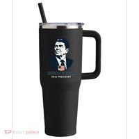 Ronald Reagan 40th President Minimalistic 40oz Vacuum Insulated Stainless Steel Travel Tumbler thumb 0