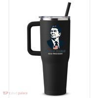 Ronald Reagan 40th President Minimalistic 40oz Vacuum Insulated Stainless Steel Travel Tumbler thumb 2