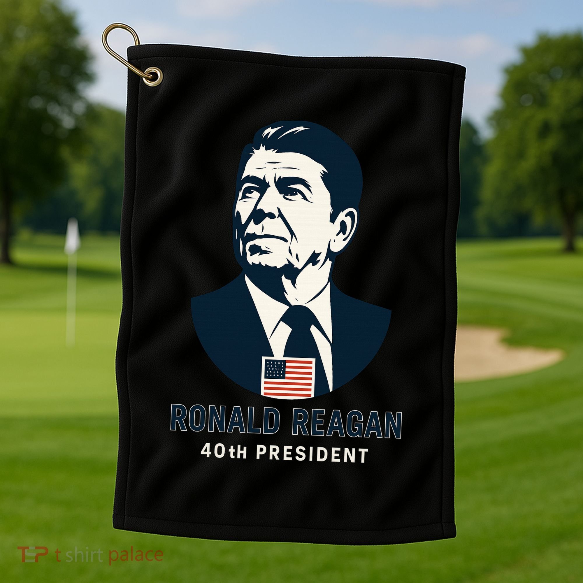 Ronald Reagan 40th President Minimalistic Golf Towel