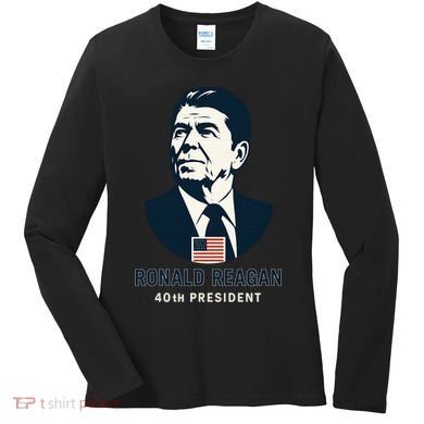 Ronald Reagan 40th President Minimalistic Women's Long Sleeve Shirt