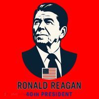 Ronald Reagan 40th President Minimalistic Santa Hat thumb 1