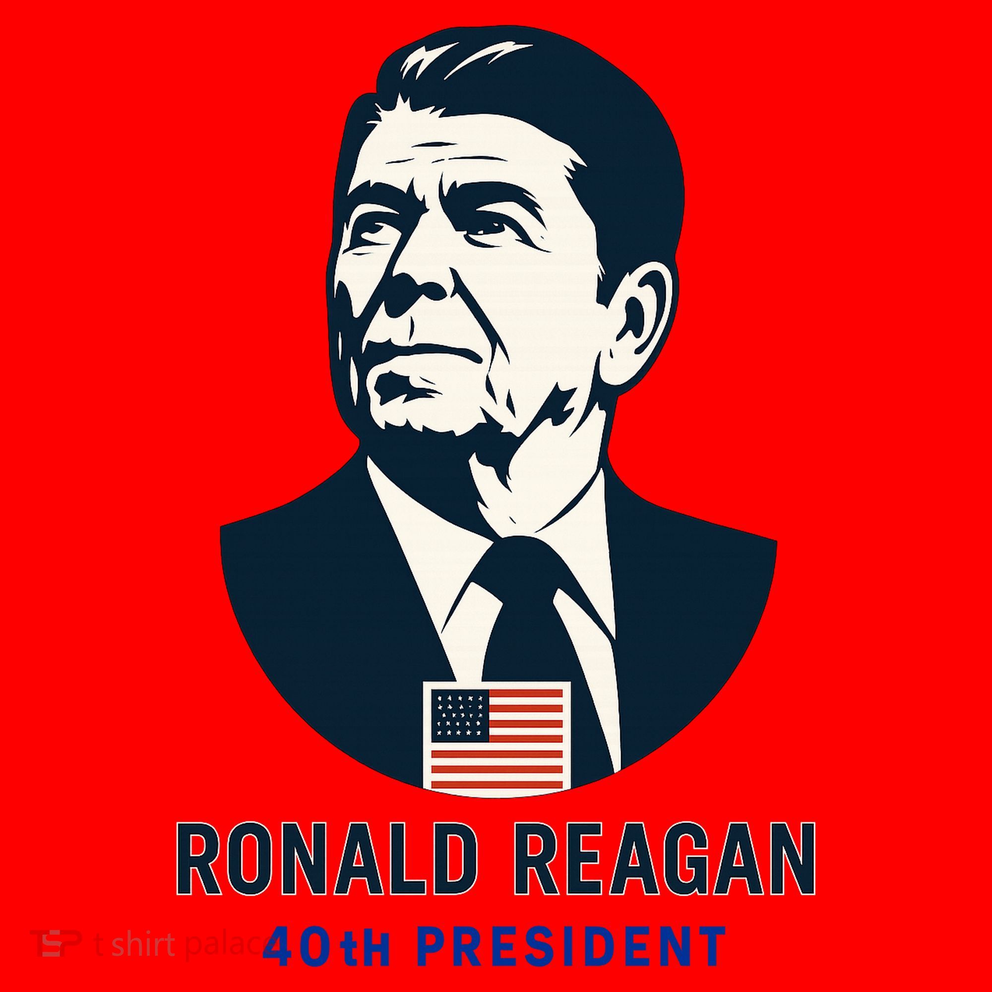 Ronald Reagan 40th President Minimalistic Santa Hat