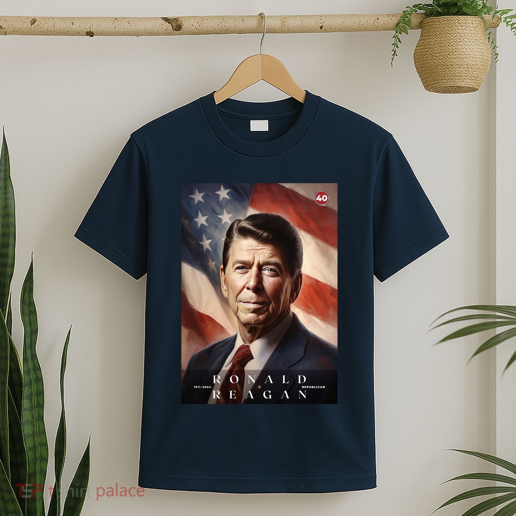 Ronald Reagan 40th President Of The United States Portrait T-Shirt