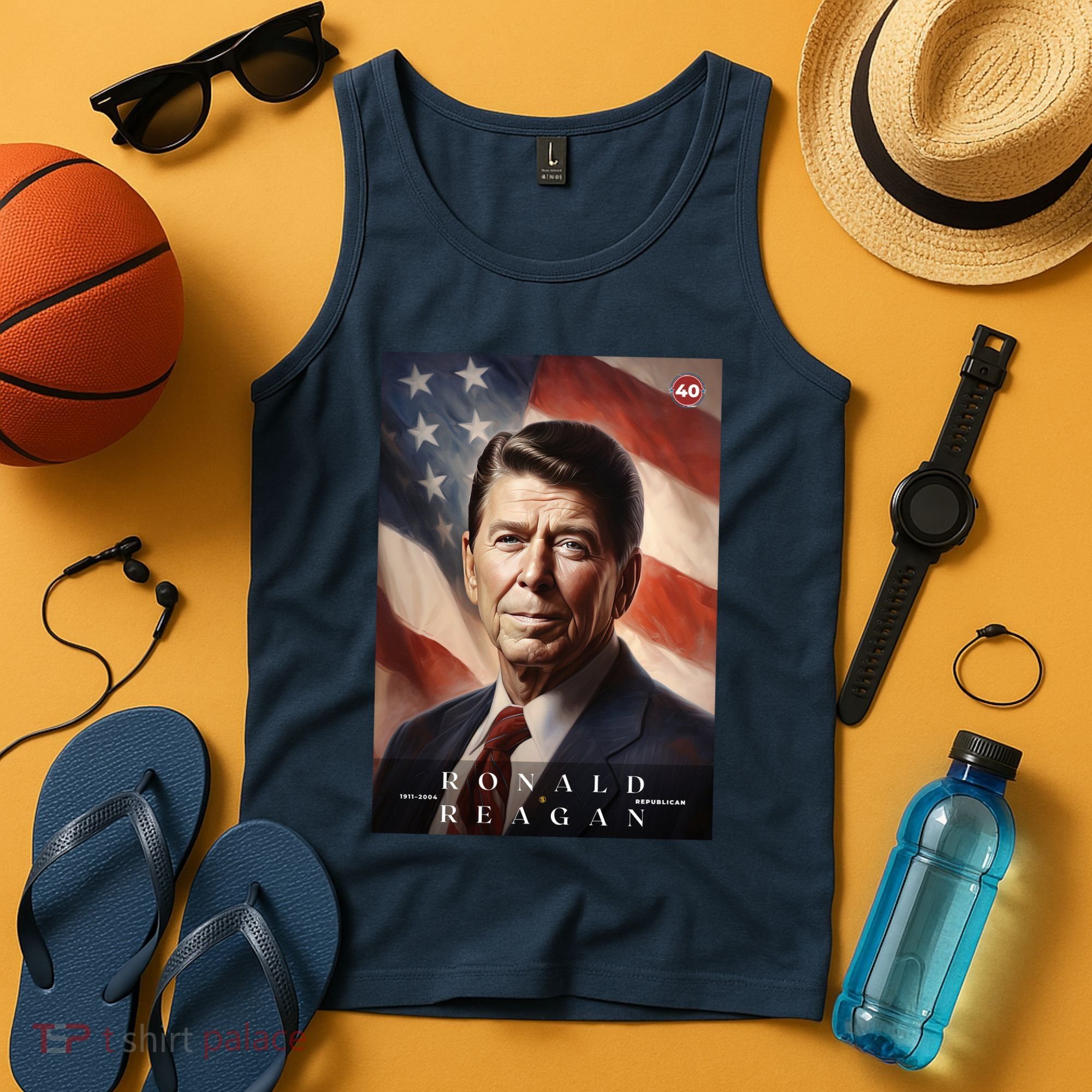 Ronald Reagan 40th President Of The United States Portrait Tank Top