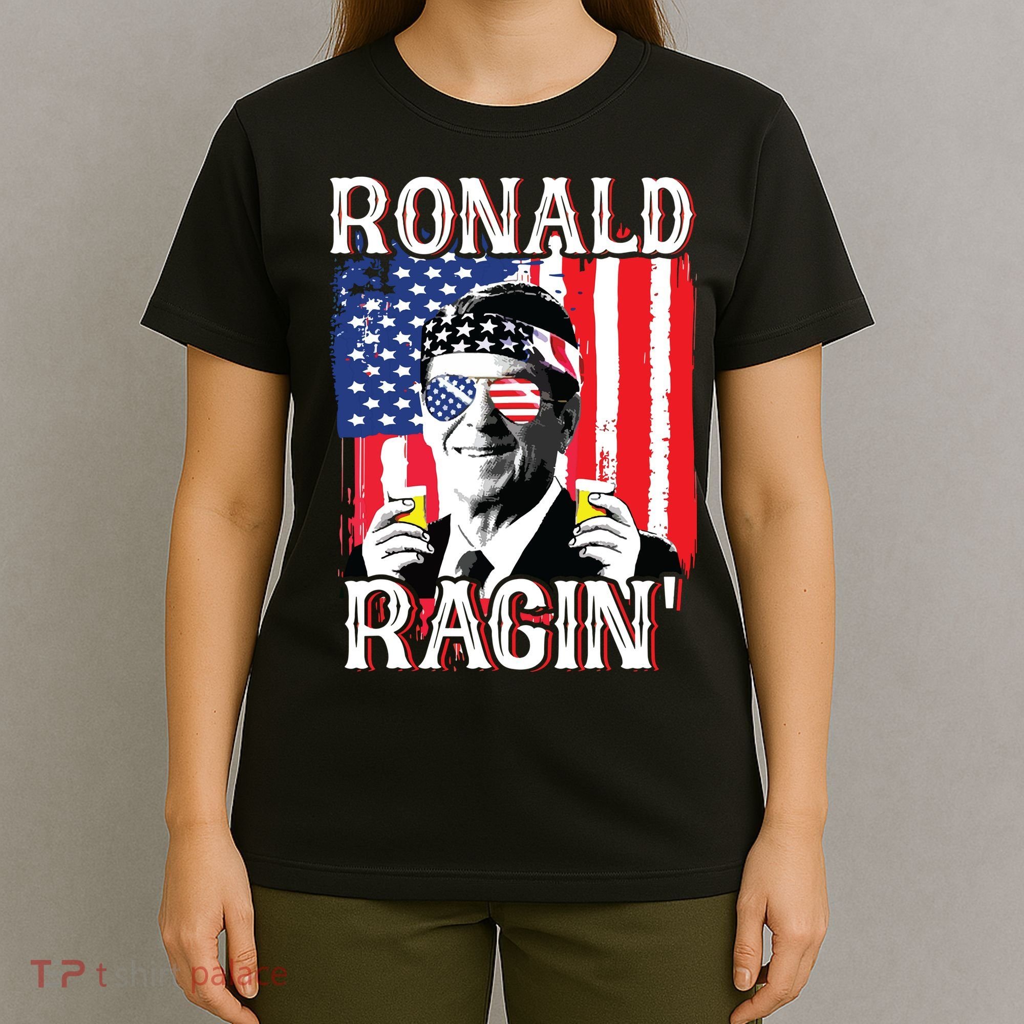 Ronald Ragin 4th Of July Merica Women American Flag T-Shirt