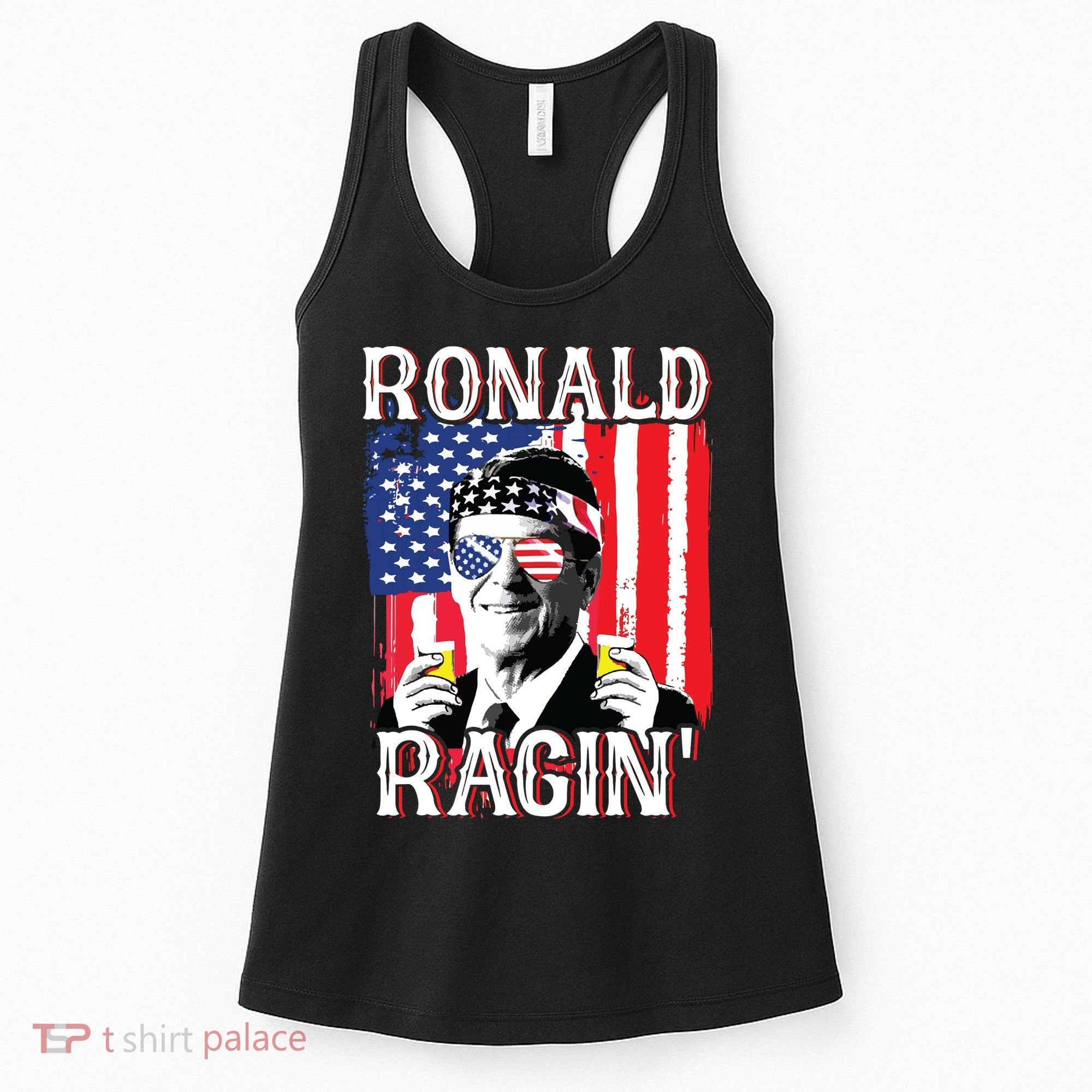 Ronald Ragin 4th Of July Merica Women American Flag Women's Tank Top