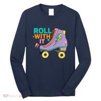 Retro Rollerskates 80S Derby Roller Skating For Teen Girl Long Sleeve Shirt thumb 0