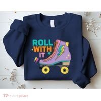 Retro Rollerskates 80S Derby Roller Skating For Teen Girl Sweatshirt thumb 2
