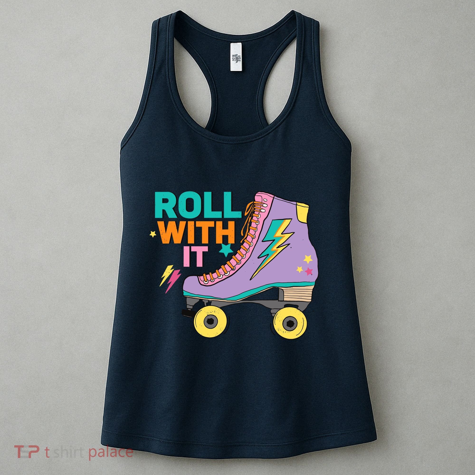 Retro Rollerskates 80S Derby Roller Skating For Teen Girl Women's Tank Top