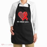 Red Ribbon Awareness Week Leopard Print Heart Apron thumb 2