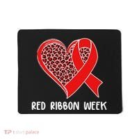Red Ribbon Awareness Week Leopard Print Heart Mousepad thumb 0