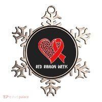 Red Ribbon Awareness Week Leopard Print Heart Ornament thumb 0