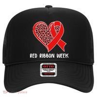 Red Ribbon Awareness Week Leopard Print Heart Hat thumb 0
