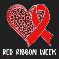 Red Ribbon Awareness Week Leopard Print Heart Golf Towel thumb 3