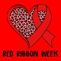 Red Ribbon Awareness Week Leopard Print Heart Santa Hat thumb 1
