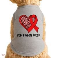 Red Ribbon Awareness Week Leopard Print Heart Doggie Tank thumb 0