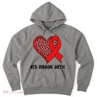 Red Ribbon Awareness Week Leopard Print Heart Hoodie thumb 0